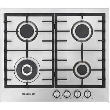 Mondin FM61SG03M2XS + FB604VTGLX Φούρνος Υγραερίου άνω Πάγκου 64lt με Εστίες Υγραερίου Π59.5εκ. Inox